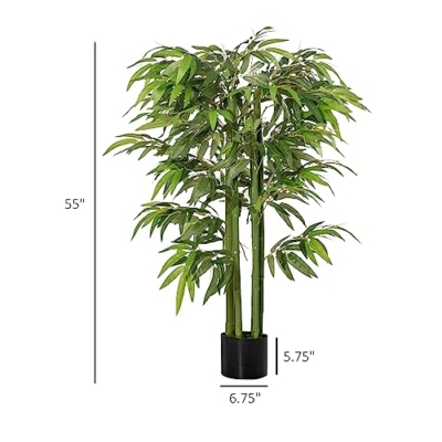 Product: HOMCOM 4.5FT Artificial Bamboo Tree, Decorative Faux Plant in Nursery Pot for Indoor or Outdoor Decor