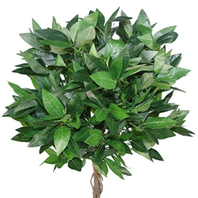 Silky Flower Store Artificial Bay Laurel Topiary Pair, Green Twist, 90cm 6 6 Product: Leaf Pair Stem Artificial Topiary Bay Laurel Ball Trees, Green Twist, 90cm (3ft)