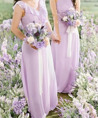 Silky Flower Store Purple Bridesmaid Bouquet Set of 4, Lavender Artificial Wedding Flowers, Silk Foam Posy, 7 Inch 13 13 Product: Ling's Moment Artificial Flowers Purple Bridesmaid Bouquet Set of 4, Lavender Wedding Flowers Bouquets for Bridesmaids, 7 Inch Bridal Bouquets for Bridesmaids, Wedding, etc