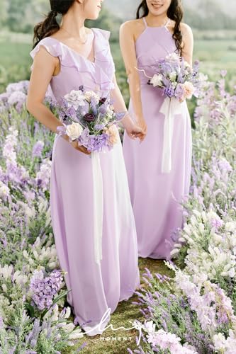 Silky Flower Store Purple Bridesmaid Bouquet Set of 4, Lavender Artificial Wedding Flowers, Silk Foam Posy, 7 Inch 5 5 Product: Ling's Moment Artificial Flowers Purple Bridesmaid Bouquet Set of 4, Lavender Wedding Flowers Bouquets for Bridesmaids, 7 Inch Bridal Bouquets for Bridesmaids, Wedding, etc