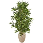 Product: Nearly Natural 5-Ft. Bamboo Artificial Sand Colored Planter (Real Touch) UV Resistant (Indoor/Outdoor) Silk Trees, Green