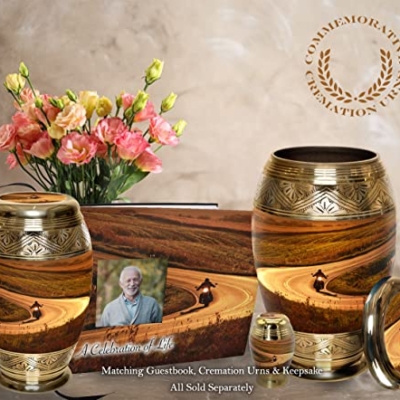 Silky Flower Store Highway to Heaven Cremation Urn for Ashes, Adult Male Personalized Human Ashes, Biker Sunset Memorial Urn, 20.5cm 17 17 Product: Highway to Heaven Cremation Urn for Ashes Adult Male - Beautifully Handcrafted & Personalized Cremation Urns for Human Ashes Adult Man