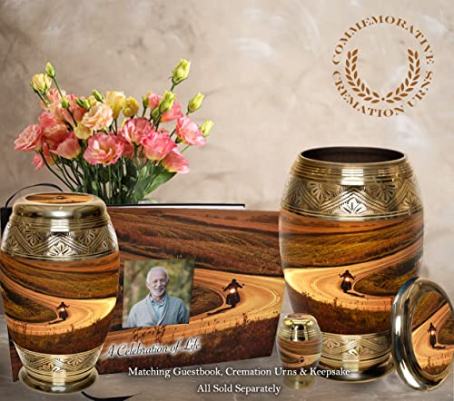 Silky Flower Store Highway to Heaven Cremation Urn for Ashes, Adult Male Personalized Human Ashes, Biker Sunset Memorial Urn, 20.5cm 8 8 Product: Highway to Heaven Cremation Urn for Ashes Adult Male - Beautifully Handcrafted & Personalized Cremation Urns for Human Ashes Adult Man