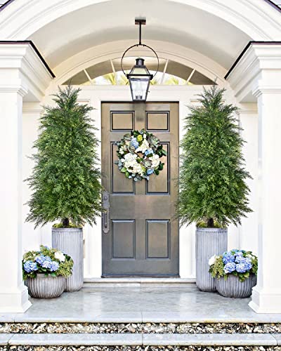 Product: YEMMEN 2 Pack 4ft Artificial Cedar Topiary Trees for Outdoor Front Porch Décor, UV Rated Fake Potted Plants for Indoor and Outdoor Use