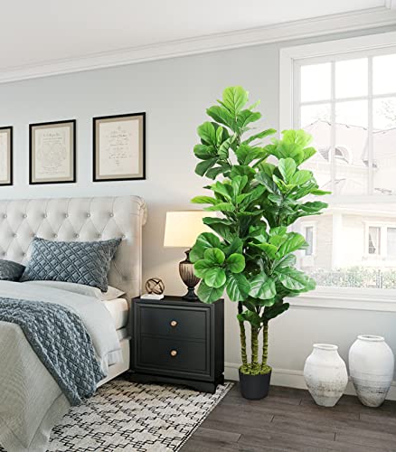Product: LOVMOR 6ft Artificial Tree Indoor with Woven Seagrass Plant Basket, Artificial Fiddle Leaf Fig Tree Fake Tree Faux Plant Indoor for Living Room Office Floor Home Decor (70 in)