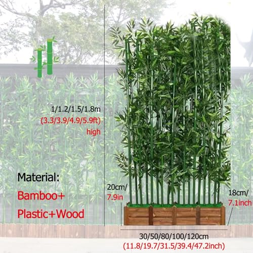 Silky Flower Store Outdoor Artificial Bamboo Plants, UV All Weather Resistant Patio Faux Bamboo Privacy Fence, 150CM 59IN 2 2 Product: Outdoor Artificial Bamboo Plants Tall, Uv All Weather Resistant Patio Faux Bamboo Privacy Fence, Landscaping Simulation Tree/ Room Divider, 1 1.2 1.5 1.8 M High ( Color : 1m High , Size : 150CM/59IN