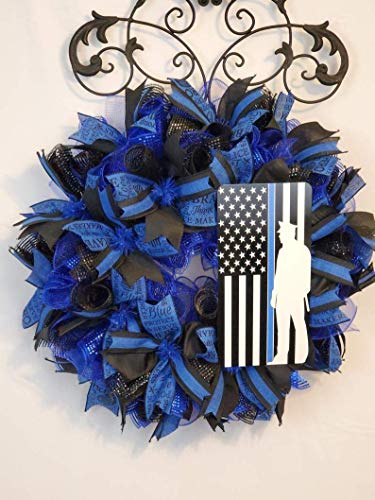 Silky Flower Store Police Support Wreath, Law Enforcement Tribute Wreath, Police Appreciation Decor, 40cm 1 1 Product: Police Support Wreath,Law enforcement wreath
