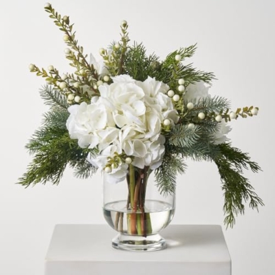 Product: Elegant Artificial Baby Breath Flowers & Fluffy White Hydrangeas for Festive Holiday Centerpieces