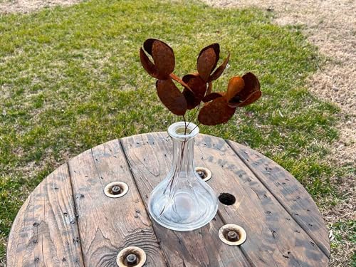 Product: Rusted Iris 3-Piece Set: Handcrafted Industrial Artificial Flowers for Outdoor Decoration - Unique Weathered Finish