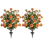 Product: OAZALDA Artificial Camellia Flower Plants Artificial Tree, 【 2 Pack 】 Faux Floral Plant Blooming Camellia 36 Inch with Orange Blossom Indoor Outdoor Decoration