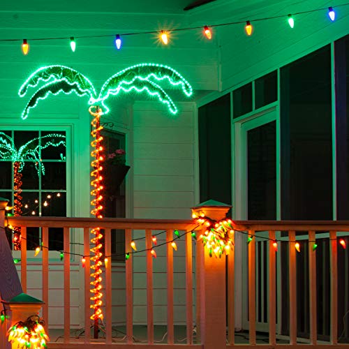 Product: LED Deluxe Rope Light Palm Tree - Green - 7' Deluxe LED Lighted Palm Tree