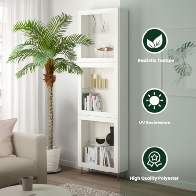 Product: AnTing Artificial Palm Tree 7.5ft Tall Trees Plants 15 Leaves 90in Outdoor Palm Trees for Outside Patio Trees for Decor (Set of 2)