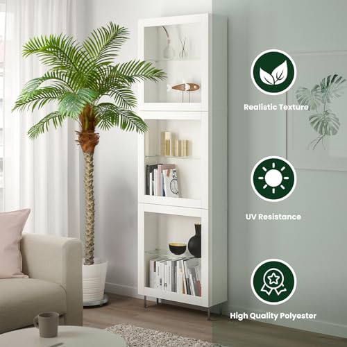 Product: AnTing Artificial Palm Tree 7.5ft Tall Trees Plants 15 Leaves 90in Outdoor Palm Trees for Outside Patio Trees for Decor (Set of 2)