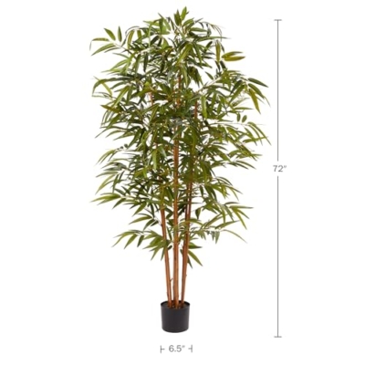 Silky Flower Store Pure Garden Artificial Bamboo Tree, 6FT Fake Plant, Adjustable Leaves, Pot, Indoor Faux Greenery 6.5in pot 6FT 10 10 Product: Artificial Bamboo Tree - 6FT Fake Plant with Adjustable Leaves and Pot - Faux Plants Indoor for Home, Restaurant, or Office Décor by Pure Garden