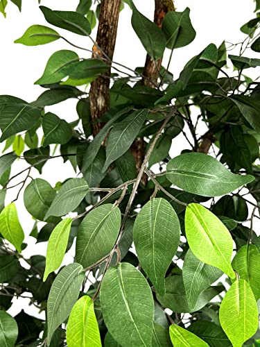 Product: Cypress & Alabaster Handmade 6.5ft 3-Tier Ficus Artificial Tree with Ethically Sourced Real Wood Trunks, Hypoallergenic, 6.5-Foot, Green