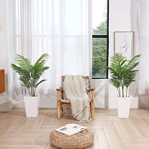 Product: Fopamtri Artificial Areca Palm Plant 3.6 Feet Fake Palm Tree with 10 Trunks Faux Tree for Indoor Outdoor Modern Decor Feaux Dypsis Lutescens Plants in Pot for Home Perfect Housewarming Gift, 2 Pack
