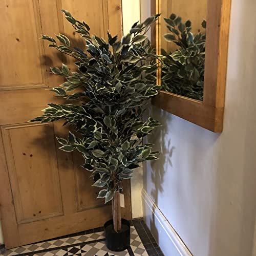 Product: Leaf Artificial Ficus Tree/Plant, Mixed Materials, Variagated Tall Natural, 130cm