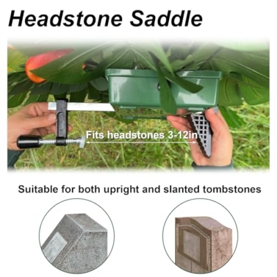 Product: ALL SPECIAL Headstone Flowers Saddle - Durable Christmas Grave Decorations for Cemetery & Tombstone Floral Arrangements