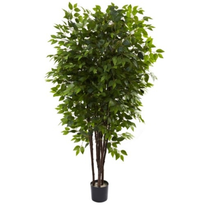 Product: Nearly Natural 6.5FT Artificial Deluxe Ficus Tree for Indoor Home Décor, Large Fake Plant with Black Nursery Planter, Faux Ficus Tree