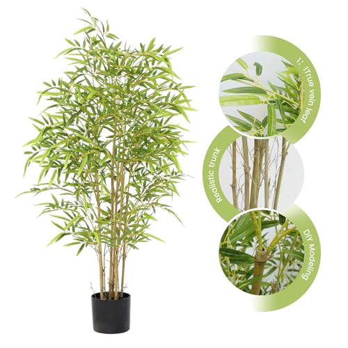 Product: Bamboo Tree Artificial 4FT, Artificial Bamboo Tree with Real Trunk and Lifelike Leaves, Faux Bamboo Plants for Home Decor Indoor, 1 Pack