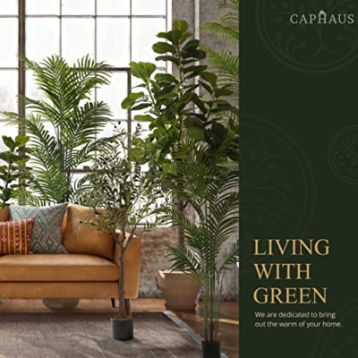 Product: CAPHAUS 6/7 Feet Artificial Fiddle Leaf Fig Tree in Pot - Perfect Faux Plant for Home, Office & Housewarming Gifts