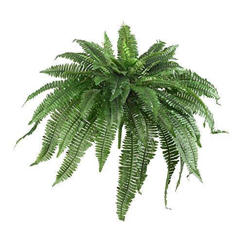 Product: Nearly Natural Potted or Hanging Artificial Boston Fern | Fake Plant, Green, 48 Inch, Set of 2 & 5357 4ft. Golden Cane Palm Tree,Green