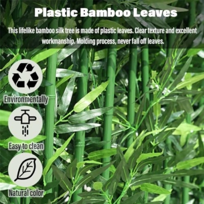 Silky Flower Store Large Artificial Bamboo Tree, Fake Silk Faux Decor, 10 Pack, Indoor Outdoor Greenery, 3ft 6.5ft 11 11 Product: Large Artificial Bamboo Plants Trees Outdoor Indoor 3ft 4ft 5ft 6ft 6.5ft Tall, Fake Bamboo Silk Faux Tree DIY Decor with Leaves for Garden Fence Privacy Screen Courtyard Entrance ( Color : 10 pack ,