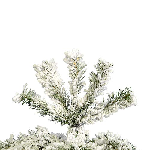 Silky Flower Store Vickerman Flocked Pacific Pencil Artificial Christmas Tree, Unlit, Green White, 7.5ft x 36in 1 1 Product: Vickerman 7.5' Flocked Pacific Pencil Artificial Christmas Tree, Unlit - Lifelike Indoor Seasonal Home Decor - Maintenance Free Flocked Faux Christmas Tree
