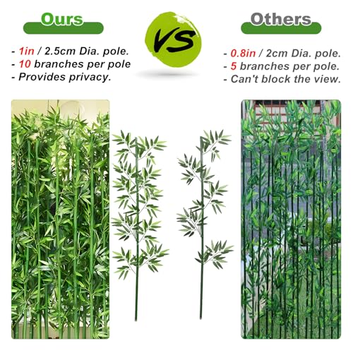 Product: HOUSESET 5ft/6ft/7ft Artificial Bamboo Tree - 10 Pack Faux Bamboo Plants with Silk Leaves for Indoor/Outdoor Garden Decor & Privacy