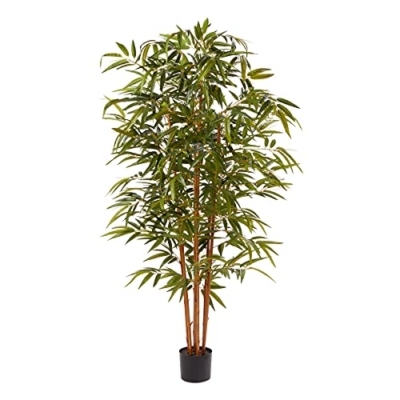 Product: Artificial Bamboo Tree - 6FT Fake Plant with Adjustable Leaves and Pot - Faux Plants Indoor for Home, Restaurant, or Office Décor by Pure Garden