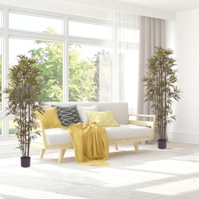 Product: Artificial Bamboo Tree - 6FT Fake Plant with Adjustable Leaves and Pot - Faux Plants Indoor for Home, Restaurant, or Office Décor by Pure Garden