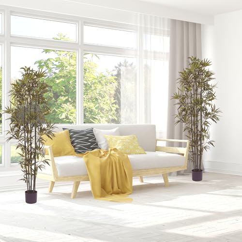 Product: Artificial Bamboo Tree - 6FT Fake Plant with Adjustable Leaves and Pot - Faux Plants Indoor for Home, Restaurant, or Office Décor by Pure Garden