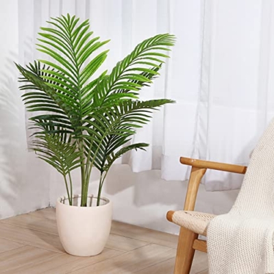 Product: Fopamtri Artificial Areca Palm Plant 3.6 Feet Fake Palm Tree with 10 Trunks Faux Tree for Indoor Outdoor Modern Decor Feaux Dypsis Lutescens Plants in Pot for Home Perfect Housewarming Gift, 2 Pack