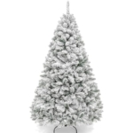 Product: Fenbeli 6ft Flocked Christmas Tree, Premium Artificial Snow Xmas Tree with 1000 Branch Tips, Metal Hinges & Foldable Base for Home, Office and Party Decoration