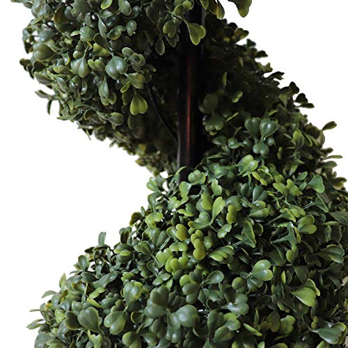 Product: 5' Artificial Cypress Spiral Boxwood Topiaries Tree in Plastic Pot Outdoor and Indoor Home Decor (2 Pack)