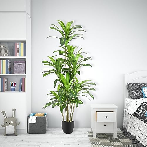 Product: Waoops Artificial Plants 6Ft Dracaena Fragrans Faux Trees with 8 Heads Fake Tree for Home Decor Indoor or Outdoor Office Decoration Housewarming Gift