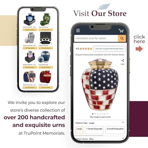 Product: Trupoint Memorials Cremation Urns for Human Ashes, Military and Patriotic Decorative Burial Urn for Veteran Adult Men and Women, Large Bronze
