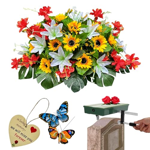 Product: ALL SPECIAL Headstone Flowers Saddle - Durable Christmas Grave Decorations for Cemetery & Tombstone Floral Arrangements