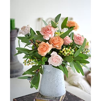Silky Flower Store Artificial Holly Berries Christmas Wreath Decorations, Pink and White Berry Stems, 10 Stems, 25cm 8 8 Product: FiveSeasonStuff Real Touch Artificial Holly Berries Flower Arrangements, Christmas Wreath Decorations 10 Stems (Pink and White)