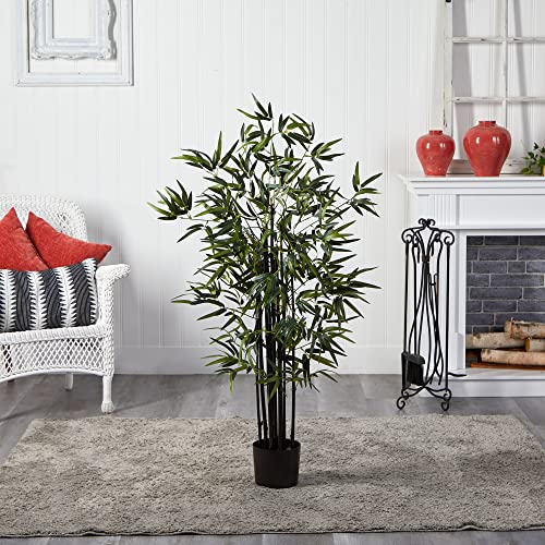 Product: Nearly Natural 5417 Black Bamboo Tree, 4-Feet, Green, 9" x 9" x 55"