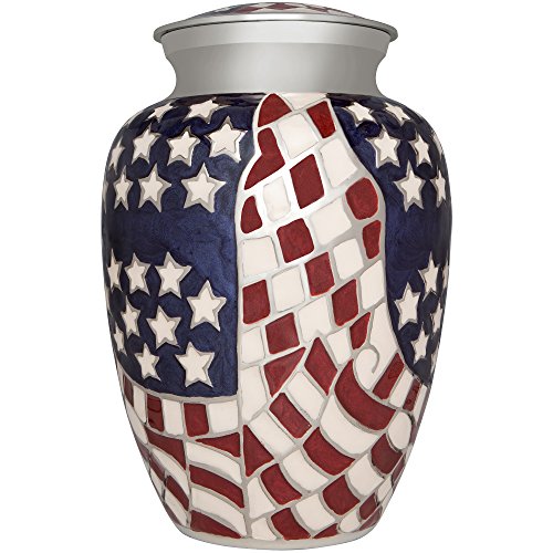 Flag Funeral Urn by Liliane Memorials- Cremation Urn for Human Ashes -Hand Made in Brass -Suitable for Cemetery Burial or Niche- Large Size fits Remains of Adults up to 200 lbs- Veteran-Hero Model - Artificial Flower Arrangements Product: Flag Funeral Urn by Liliane Memorials- Cremation Urn for Human Ashes -Hand Made in Brass -Suitable for Cemetery Burial or Niche- Large Size fits Remains of Adults up to 200 lbs- Veteran-Hero Model