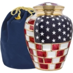 Product: Trupoint Memorials Cremation Urns for Human Ashes, Military and Patriotic Decorative Burial Urn for Veteran Adult Men and Women, Large Bronze