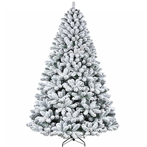Hykolity 6.5 ft Snow Flocked Artificial Christmas Tree with Pine Cones, 764 Tips, Metal Stand and Hinged Branches - Artificial Flower Arrangements Product: Hykolity 6.5 ft Snow Flocked Artificial Christmas Tree with Pine Cones, 764 Tips, Metal Stand and Hinged Branches