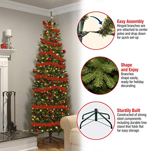 Product: National Tree Company Artificial Slim Christmas Tree, Green, Kingswood Fir, Includes Stand, 7.5 Feet