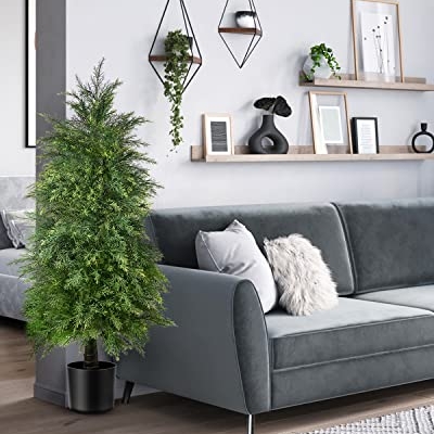 Product: YEMMEN 2 Pack 4ft Artificial Cedar Topiary Trees for Outdoor Front Porch Décor, UV Rated Fake Potted Plants for Indoor and Outdoor Use