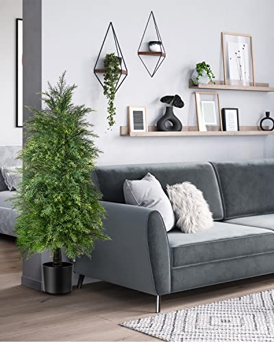 Product: YEMMEN 2 Pack 4ft Artificial Cedar Topiary Trees for Outdoor Front Porch Décor, UV Rated Fake Potted Plants for Indoor and Outdoor Use