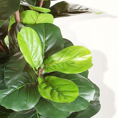 Product: LYERSE Artificial Fiddle Leaf Fig Tree - 6.5ft Faux Ficus Lyrata Plant with 108 Fiddle Leaves Fake Fig Silk Tree in Pot Artificial Tree for Indoor Outdoor Home Office Perfect Housewarming