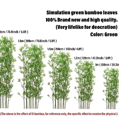 Product: Outdoor Artificial Bamboo Tree 3 4 5 ft 6 6.5 7 foot Tall, Fake Bamboo Silk Faux Tree Plant with Leaves for Garden Fence Privacy Decor Screen Courtyard Entrance ( Color : 10 Bamboo , Size : 1.8m/5.9ft