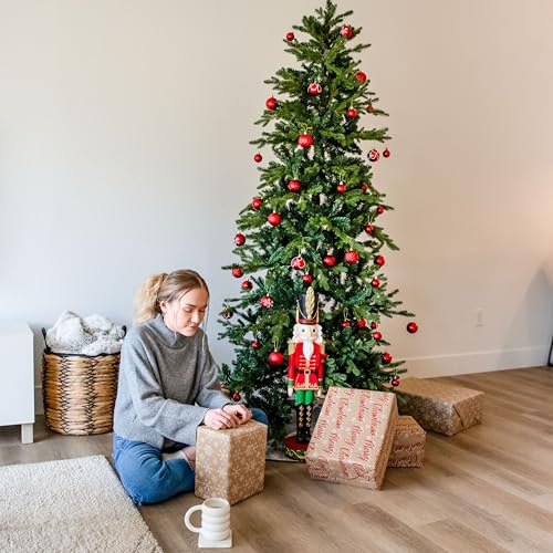 Silky Flower Store Artificial Christmas Tree, Slim Unlit Indoor Christmas Tree with Stand, 7 ft 46 in Diameter 7 7 Product: Sunnydaze Stately and Slim Artificial Christmas Tree - Unlit - Indoor Use Only - Includes Stand - Traditional Design - 7 ft