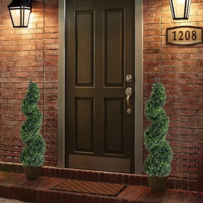 Product: Damomo Artificial Topiaries Outdoor Boxwood Trees, Spiral Topiary Tree 3.6 ft(2 Pieces) Faux Topiary Tree Outdoor Feaux Plant for Decorative Indoor/Outdoor/Garden (43inch)